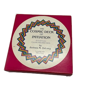 Le jeu cosmique des cartes mandalas d'initiation Barbara M DeLong vintage Rare Tarot 52 mandalas ronds en couleur Guide de la sorcière divinatoire