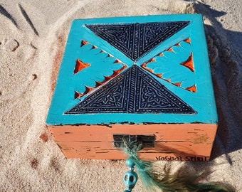 Boho Jewellery Box by Nagual-Spirit, hand painted