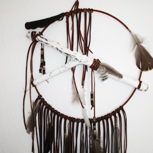 Dreamcatcher with real leather/ wood/ feathers by Nagual-Spirit