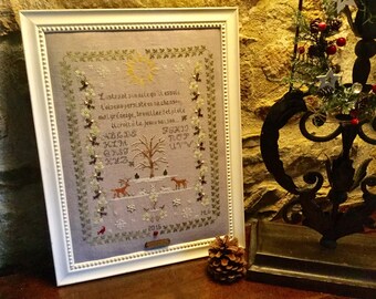 Chart Winter sampler with Christmas roses
