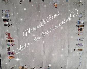Tablecloth with santons