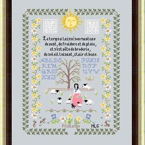 Chart spring daffodils Sampler image 1