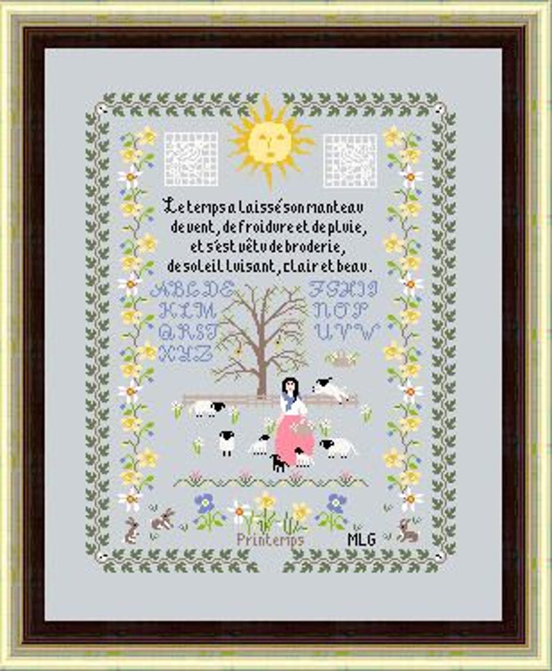 Chart spring daffodils Sampler image 1