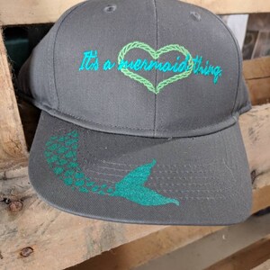 It's a Mermaid thing YOUTH custom ball cap image 2