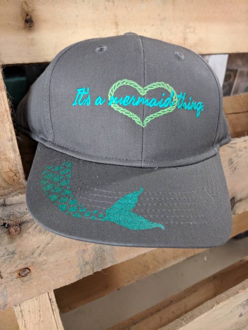 It's a Mermaid thing YOUTH custom ball cap image 2