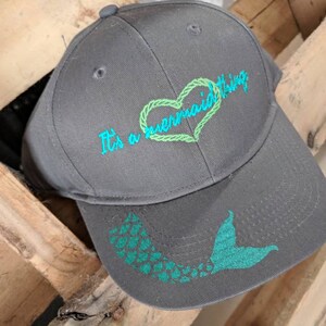 It's a Mermaid thing YOUTH custom ball cap image 1