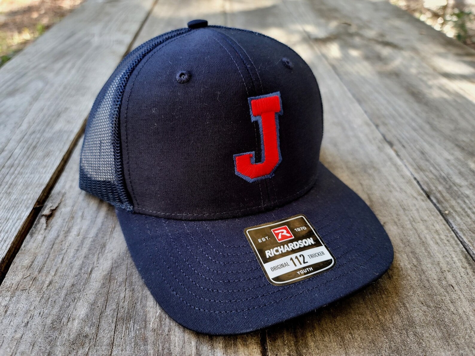 Richardson Youth Trucker Hat With 2 Color Puff Letters Etsy