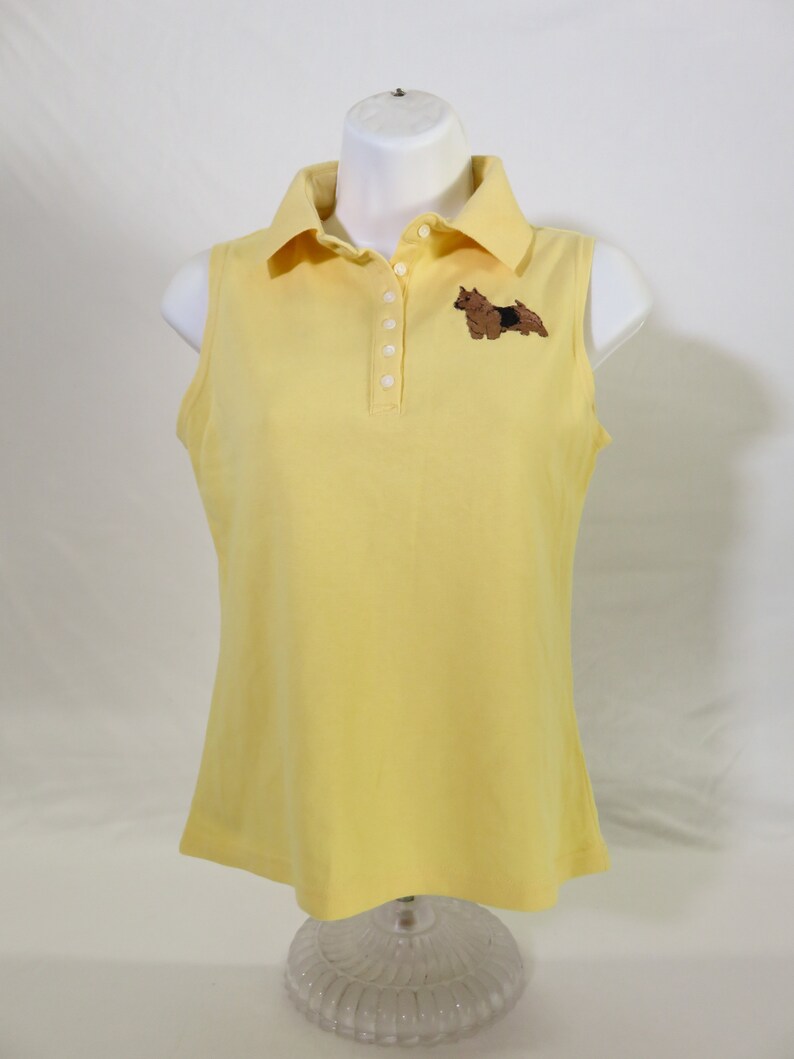 Norwich Dog Breed Embroidery Sleeveless Ladies Collar Shirt Size XS Etsy