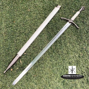 Monogram Sword, Custom Sword, Personalized Sword, Engraved Sword, Chivalry Ring Medieval Knight Arming Sword with Scabbard