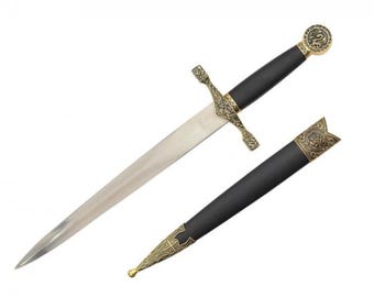 Espada con monograma, espada personalizada, espada grabada, daga medieval Excalibur de 38 cm con vaina