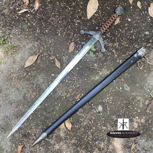 Monogram Sword, Custom Sword, Personalized Sword, Engraved Sword, Warrior Medieval Knight Claymore Arming Sword with Scabbard
