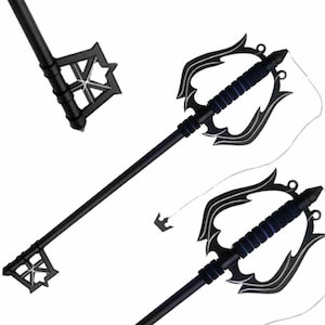 Monogram Keyblade, Custom Keyblade, Personalized Keyblade, Engraved, 35&quot; Fantasy Black Metal Oblivion Key blade Metal Replica Sword