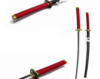 Monogram Custom Japanese Katana, Personalized Sword, Engraved Sword, 38" Fantasy Samurai Katana Sword with Red/White Saya