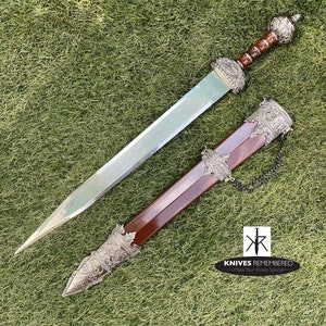 Monogram Sword, Custom Sword, Personalized Sword, Engraved Sword, Maximus Roman Gladiator Sword Gladius With Scabbard