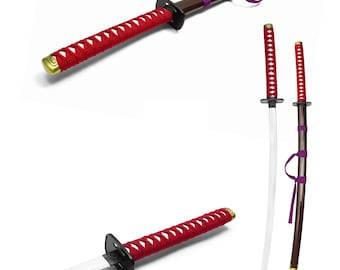 Monogram Custom Japanese Katana, Personalized Sword, Engraved Sword, 38" Fantasy Samurai Katana Sword with Brown Saya