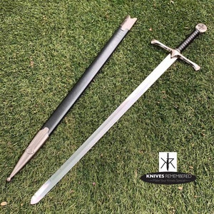Monogram Sword, Custom Sword, Personalized Sword, Engraved Sword, Crusader Cross Medieval Knight Arming Sword with Scabbard image 4