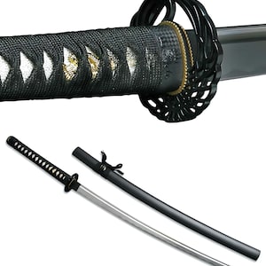Monogram Custom Japanese Katana, Personalized Sword, Engraved Sword, SHARP Blade Katana Practice Samurai Sword w/ Crane Tsuba and Scabbard