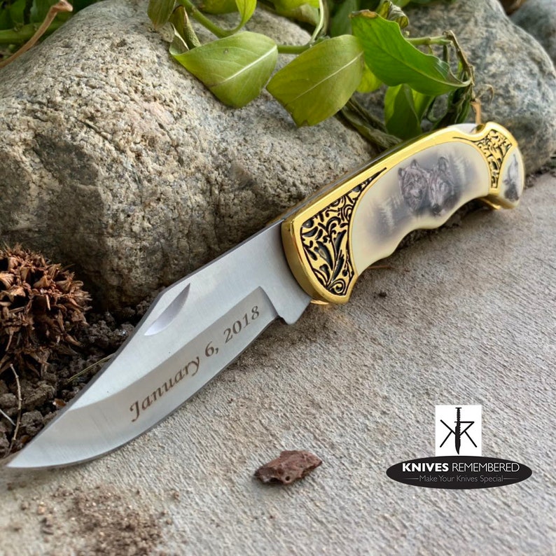 Personalized wolf knife