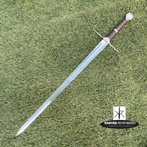 Monogram Sword, Custom Sword, Personalized Sword, Engraved Sword, 46" Two-Handed Sword Of Witcher Geralt Of Rivia w/ Sheath Leather Strap