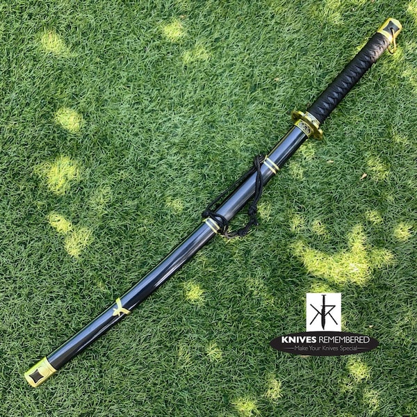 Monogram Sword, Custom Sword, Personalized Sword, Engraved Sword, 41" Black Mortal Blade Sekiro: Shadows Die Twice Black Scroll Sword