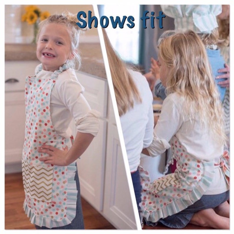 #17 S Child/'s Apron-Kid/'s Reversible Apron-Children/'s Apron-Helper Apron-Play Apron-Craft Apron-Cute Apron-Dolly /& Me Apron-
