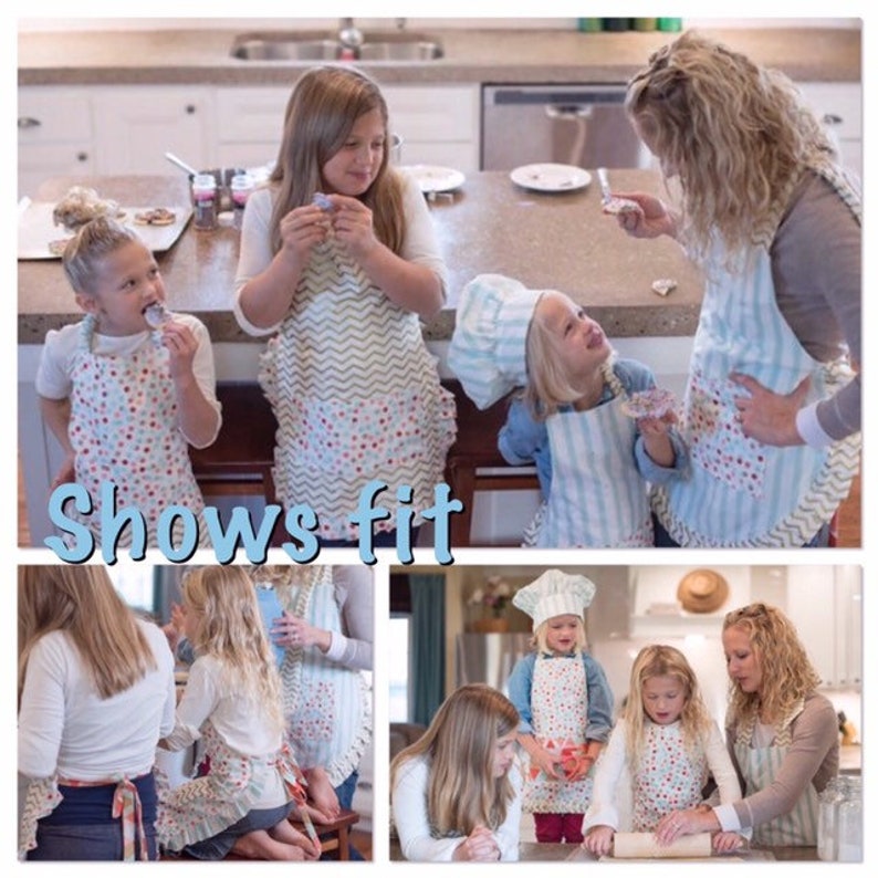 #17 S Child/'s Apron-Kid/'s Reversible Apron-Children/'s Apron-Helper Apron-Play Apron-Craft Apron-Cute Apron-Dolly /& Me Apron-