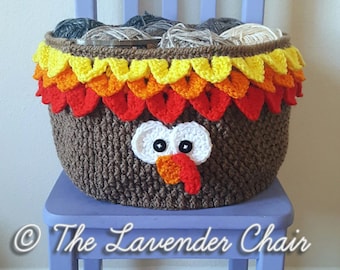 Turkey Yarn Basket Crochet Pattern *PDF FILE DOWNLOAD* Instant Download