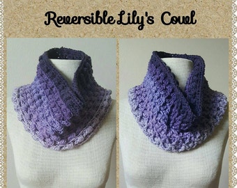 Reversible Lily's Cowl Crochet Pattern *PDF FILE ONLY* Instant Download