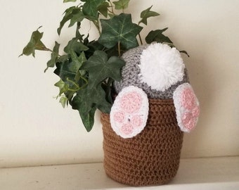 Bunny Bum Flower Pot Crochet Pattern *PDF FILE DOWNLOAD* The Lavender Chair - Instant Download