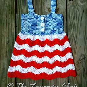 Red White and Blue Jean Dress Crochet Pattern *PDF FILE ONLY* Instant Download