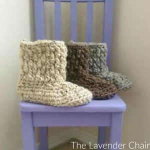 Brickwork Slipper Boots Crochet Pattern *PDF FILE DOWNLOAD* The Lavender Chair - Instant Download