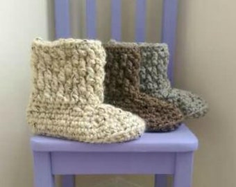 Brickwork Slipper Boots Crochet Pattern *PDF FILE DOWNLOAD* The Lavender Chair - Instant Download