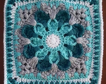 Crazy Daisy Mandala Quadrat Häkelanleitung *NUR PDF DATEI* Der Lavendel Stuhl - Instant Download