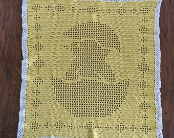 Filet Chick Blanket Crochet Pattern *PDF FILE ONLY* The Lavender Chair - Instant Download