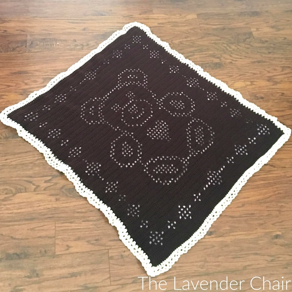 Filet Teddy Bear Blanket *PDF FILE ONLY* Instant Download