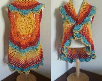 Starburst Mandala Circular Vest Crochet Pattern *PDF FILE ONLY* The Lavender Chair - Instant Download