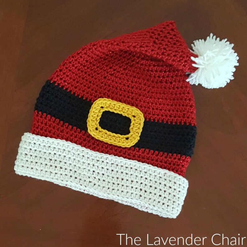 Santa Hat Crochet Pattern PDF DOWNLOAD ONLY The Lavender Chair Instant Download image 1