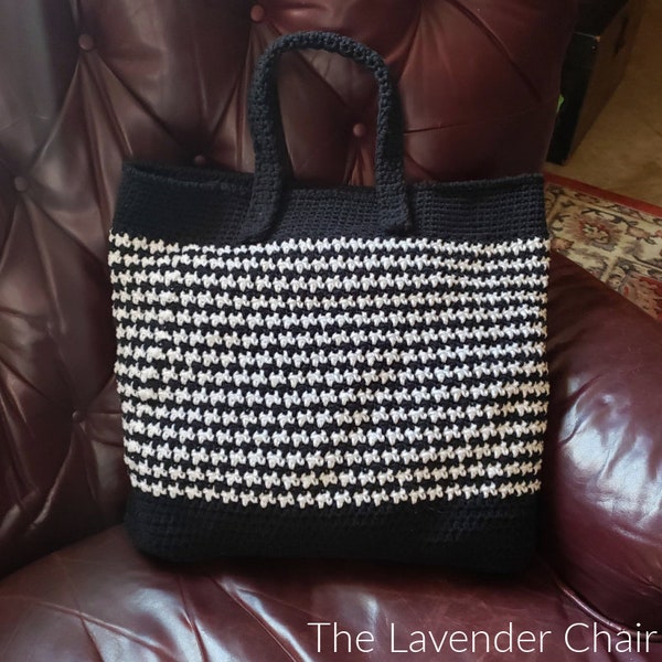 Houndstooth Market Tote Crochet Pattern *PDF FILE ONLY* The Lavender Chair - Instant Download