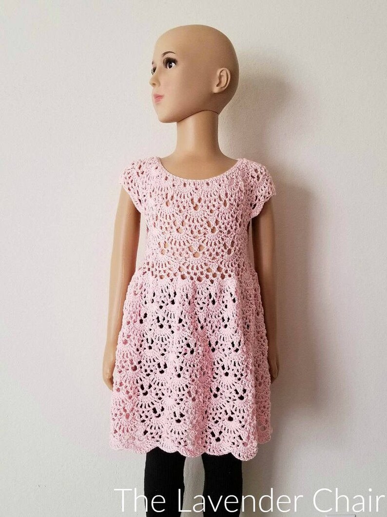 Rounded Yoke Lacy Shells Dress Crochet Pattern PDF FILE ONLY Etsy