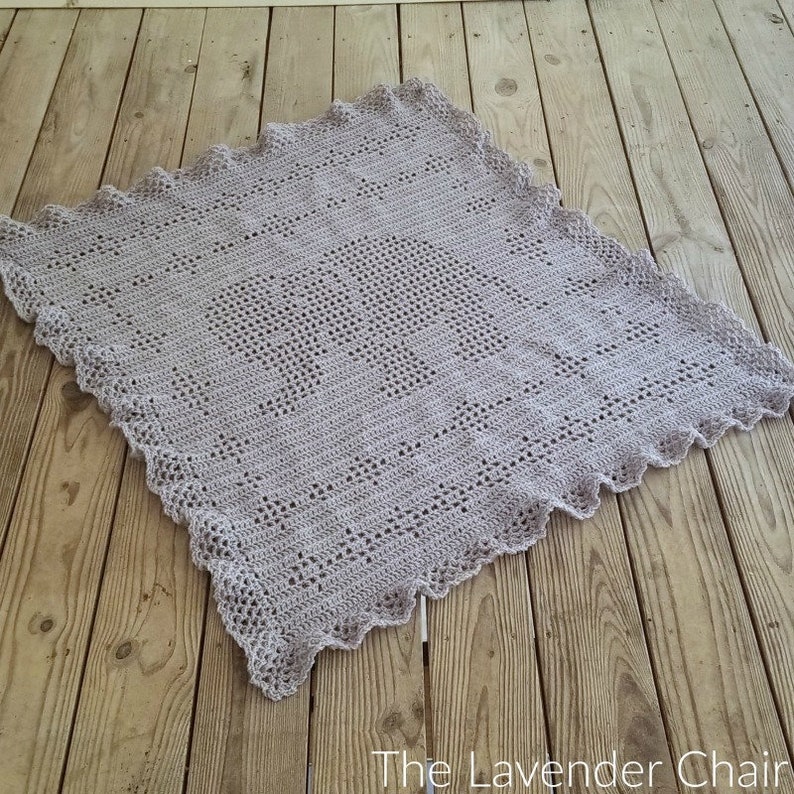 Filet Elephant Blanket Crochet Pattern - The Lavender Chair - *PDF FILE ONLY* Instant Download