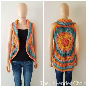 Sunset Mandala Circular Vest Crochet Pattern *PDF FILE ONLY* The Lavender Chair - Instant Download