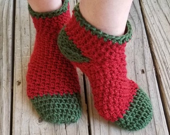 Holly Jolly Christmas Socks Crochet Pattern *PDF FILE ONLY* Instant Download