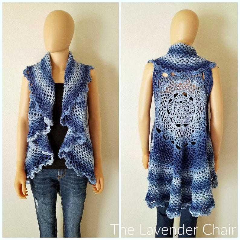 Midnight Star Mandala Vest Crochet Pattern PDF FILE ONLY Instant Download image 1