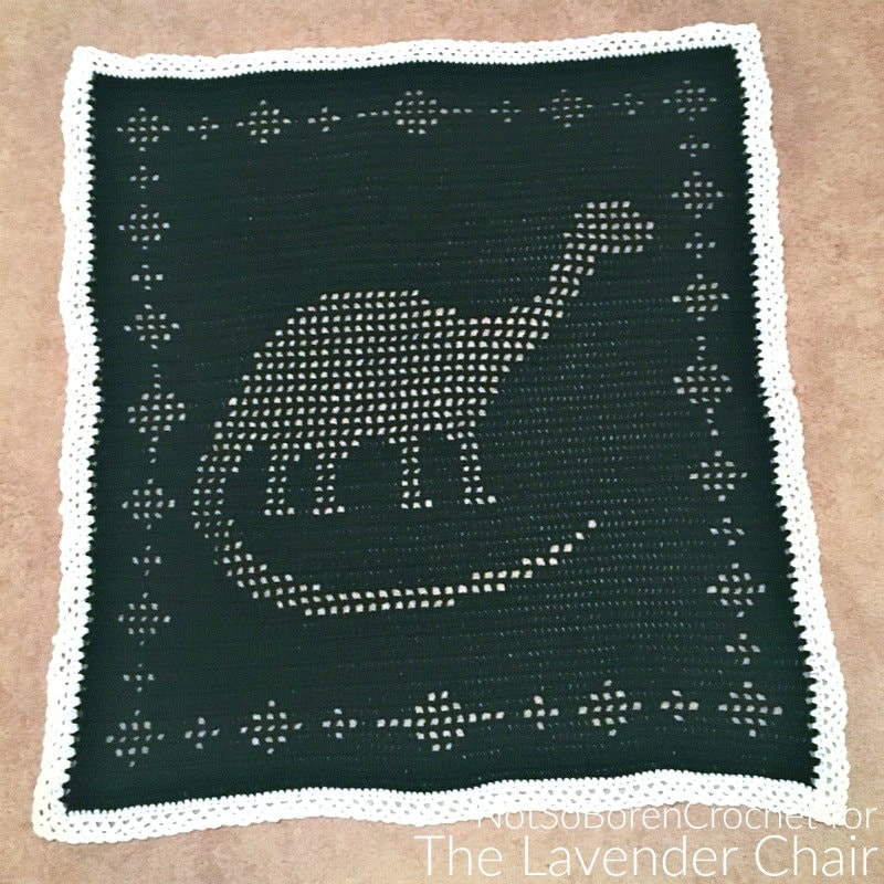 Filet Dinosaur Blanket Crochet Pattern *PDF FILE ONLY* the