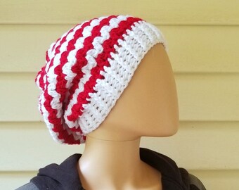 Peppermint Slouchy Beanie Crochet Pattern *PDF FILE ONLY* Instant Download