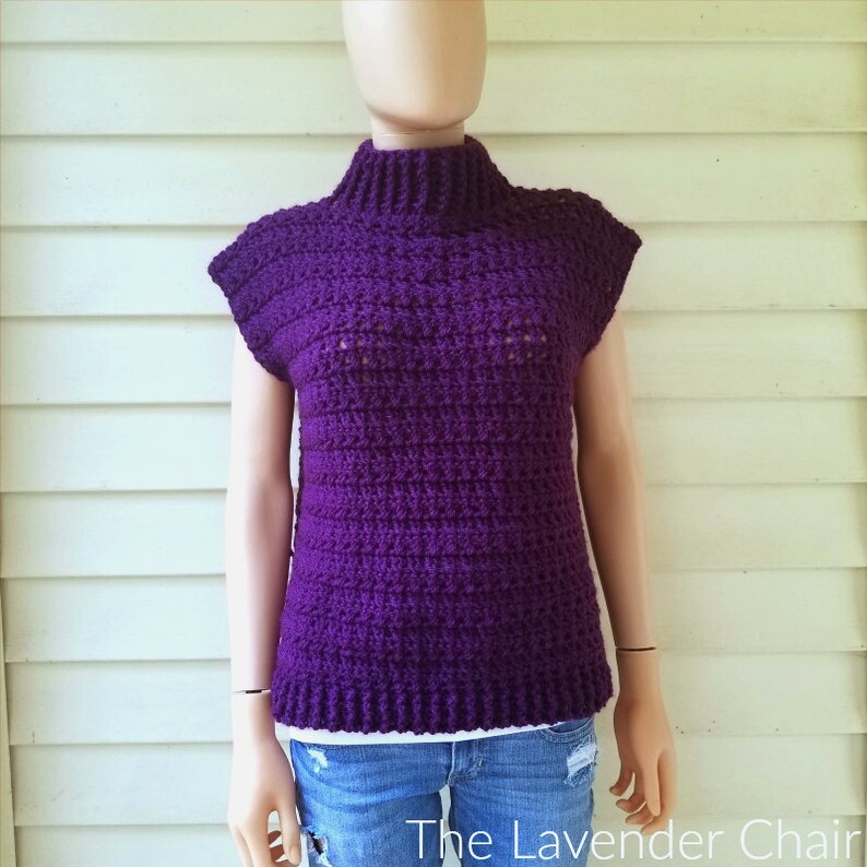 Crossed Double Cowl Neck Vest Crochet Pattern PDF FILE ONLY Instant Download image 1