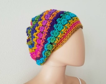 Crossed Bobble Slouchy Beanie Crochet Pattern *PDF FILE ONLY* Instant Download