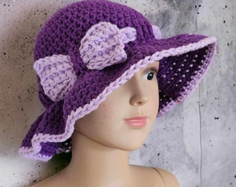 Anabelle Sun Hat (Infant - Child) Crochet Pattern  *PDF FILE ONLY* The Lavender Chair - Instant Download