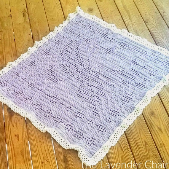 Filet Butterfly Blanket Crochet Pattern - the Lavender Chair 