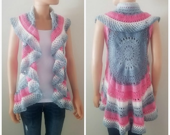 Wagon Wheel Circular Vest Crochet Pattern *PDF FILE ONLY* Instant Download